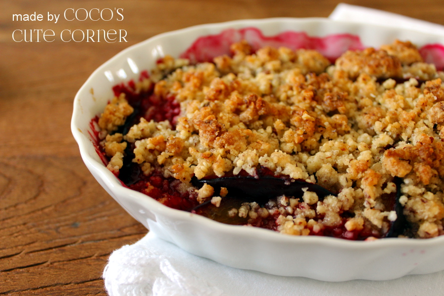 Coco&amp;#39;s Cute Corner: Zwetschgen mit Streusel - ein Herbstdessert