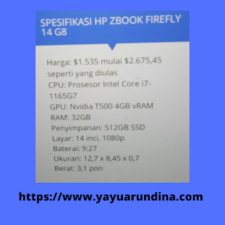 spec hp zbook firefly 14 g8