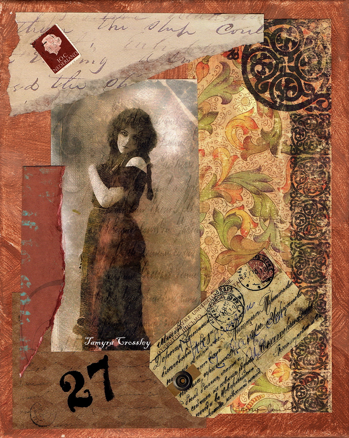 Tamyra Crossley Art Mixed Media Art with Antique Postcards