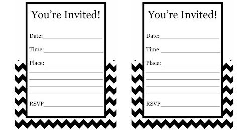 Free Printable Party Invitations Black And White