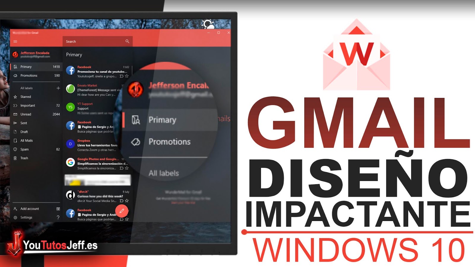 Convierte Gmail en Fluent Desing en Windows 10