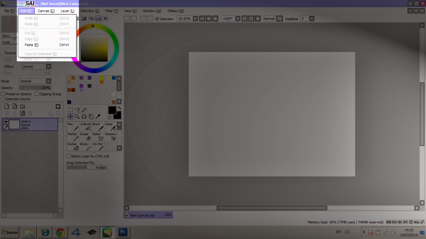 Manual Paint Tool Sai 01) INICIANTE Interface Parte 01