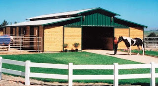 Typical horse barn