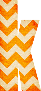 Abecedario con Zigzag Naranja. Orange Chevron Letters.