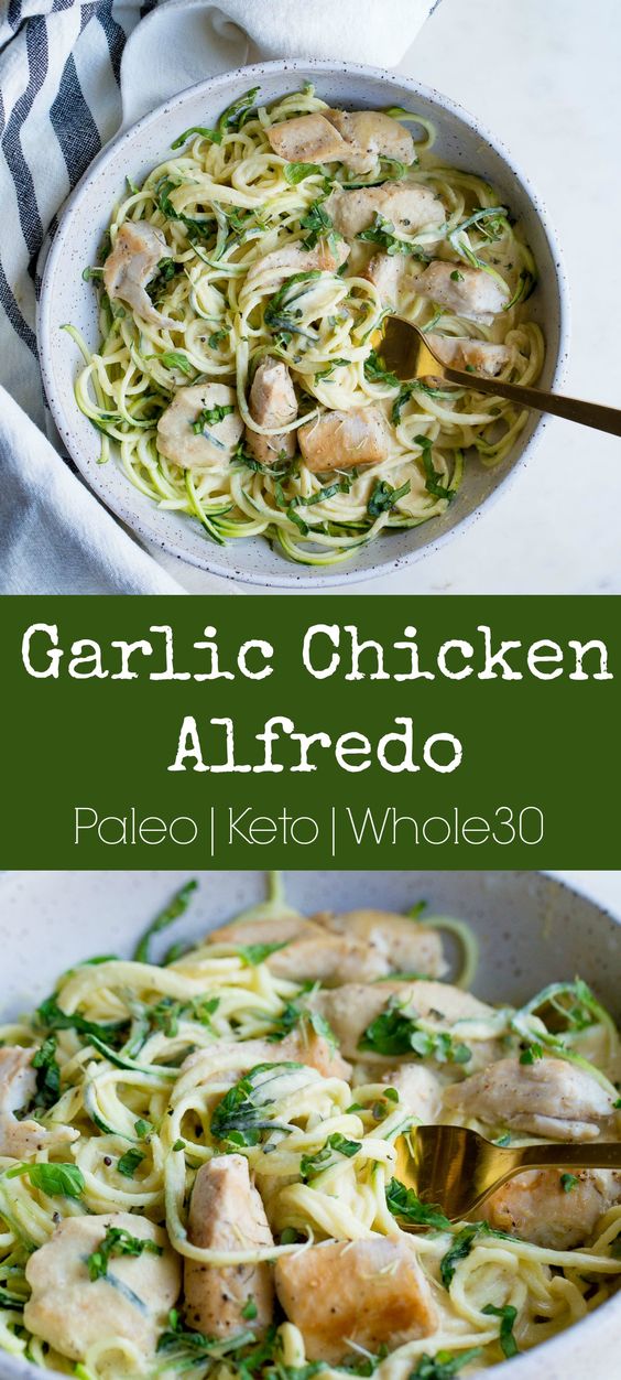 Paleo Garlic Chicken Alfredo