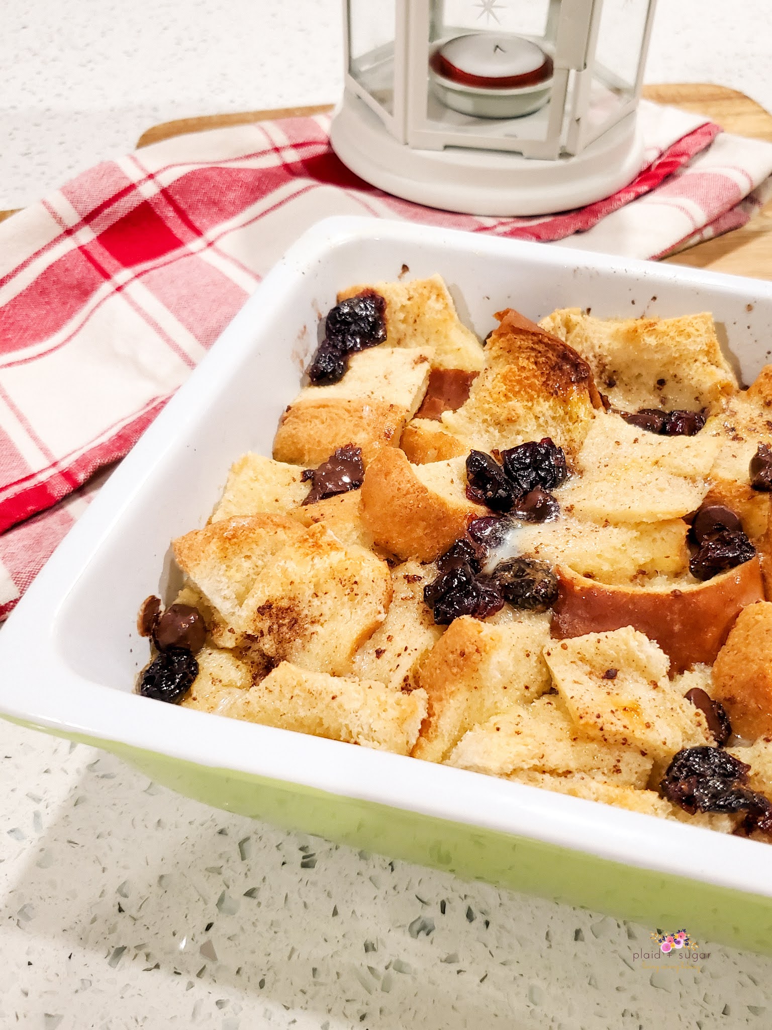 Easy Bread Pudding Quick Simple Plaid And Sugar