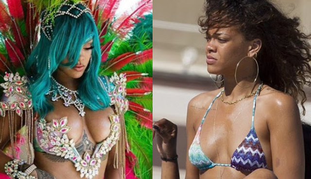 Rihanna's boobs are now almost twice the size it used to be. 