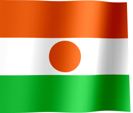 The waving flag of Niger (Animated GIF) (Drapeau du Niger)
