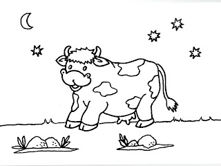 Desenhos Para Pintar A Vaca Olhando A Lua