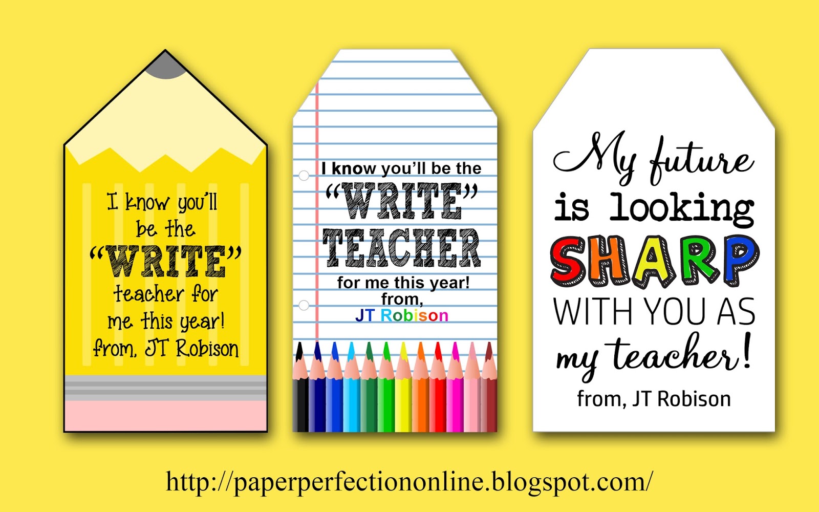 Paper Perfection Back To School Teacher Gift Tags For Sharpies 