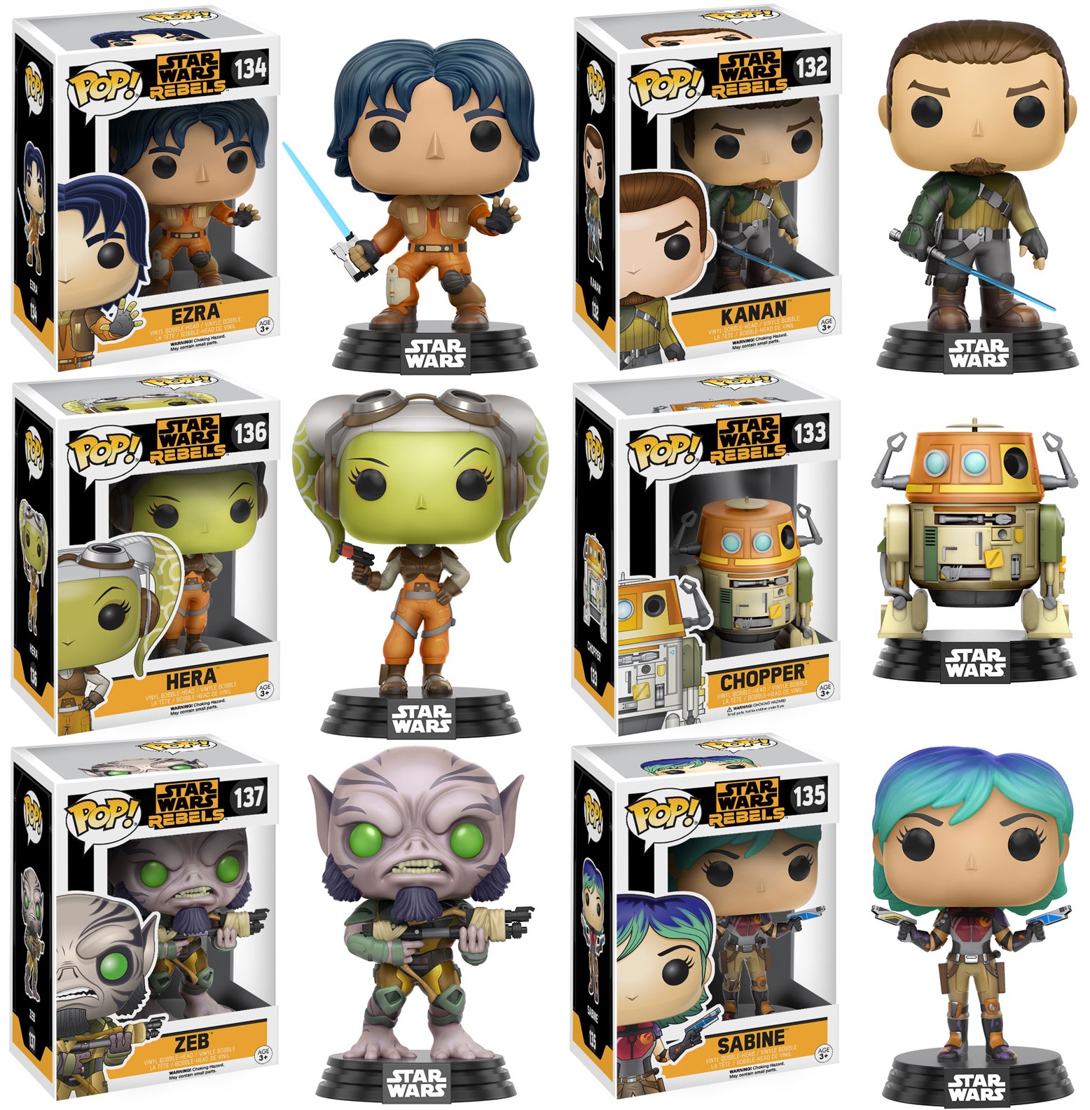 Pop Star Wars Rebels Set Of 6 Vinyl Figures Funko Toys And Hobbies Action