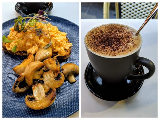 What to eat in Melbourne Australia: scrambled eggs and coffee at RMB Cafe