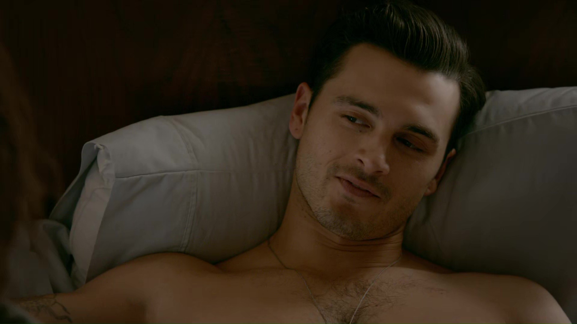 Michael Malarkey shirtless in The Vampire Diaries 8-07 "The Next Time ...