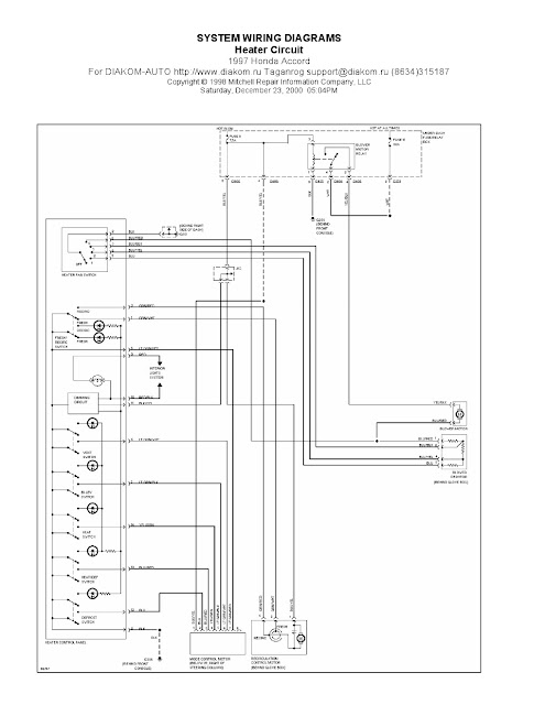 1997 Honda Accord Heater Circuit System Wiring Diagrams ... mitsubishi mirage fuse box diagram 
