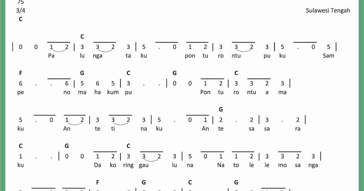 Not Angka Palu Ngataku SEPUTAR MUSIK