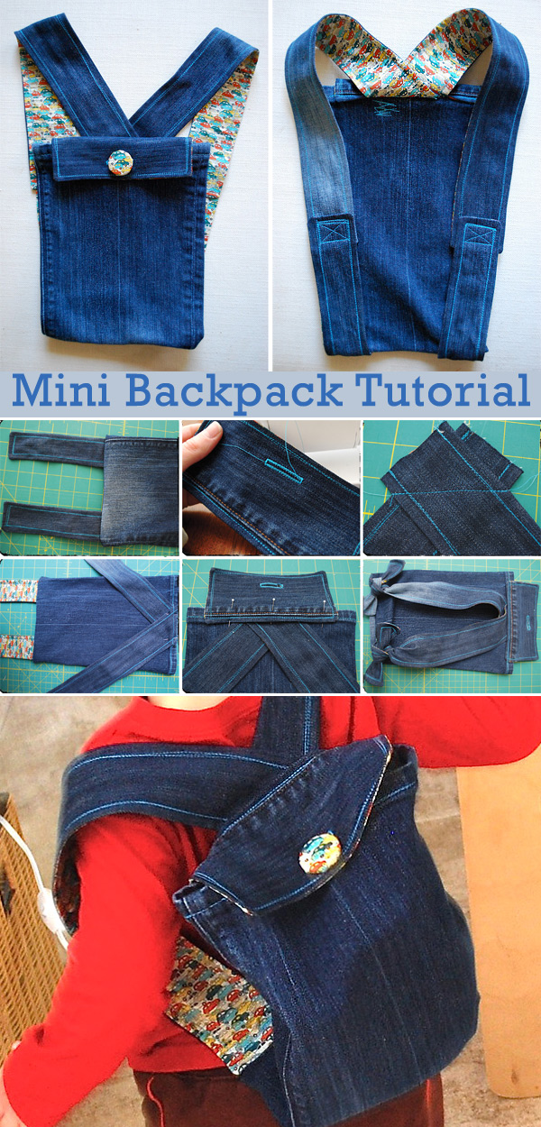 DIY Mini Jeans Backpack Tutorial DIY Tutorial Ideas!