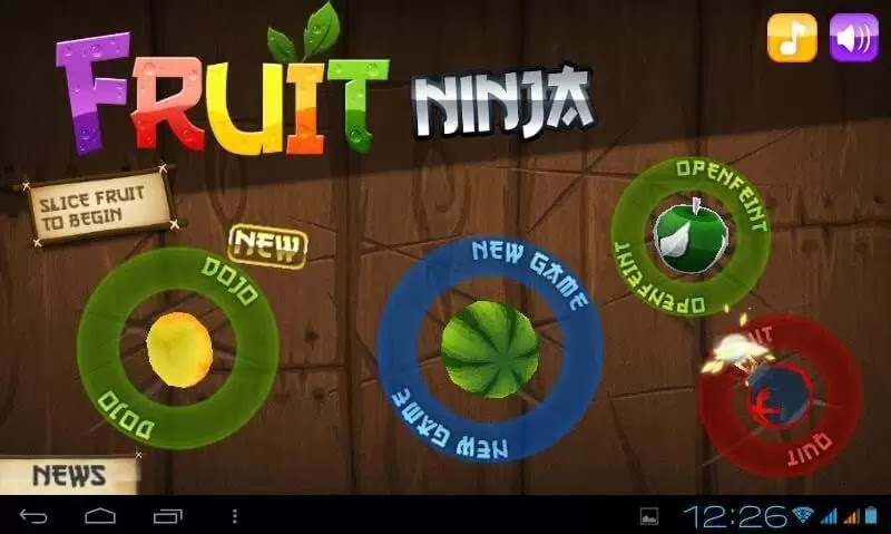 SKK Mobile Phoenix Tab 4 Gaming Sample - Fruit Ninja
