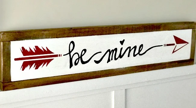 Hand Painted Valentine Arrow Sign.