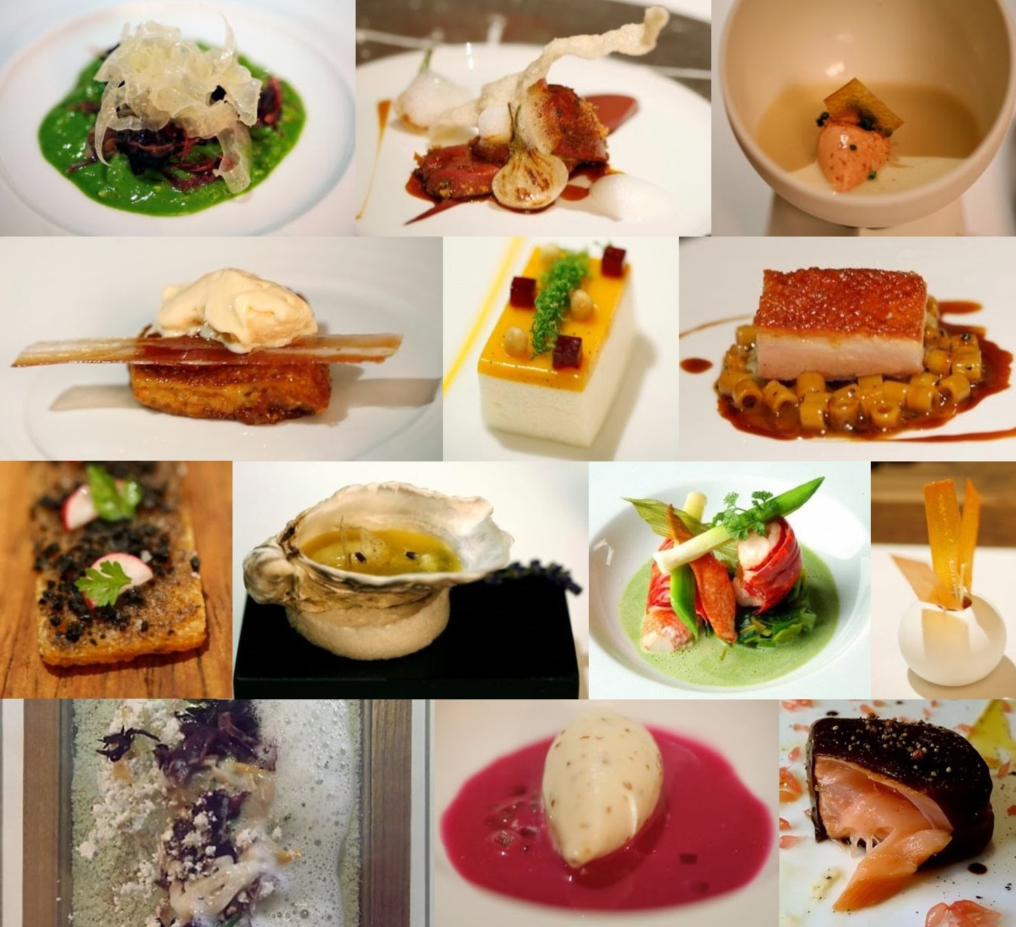 Dishes made by Michelin star restaurants