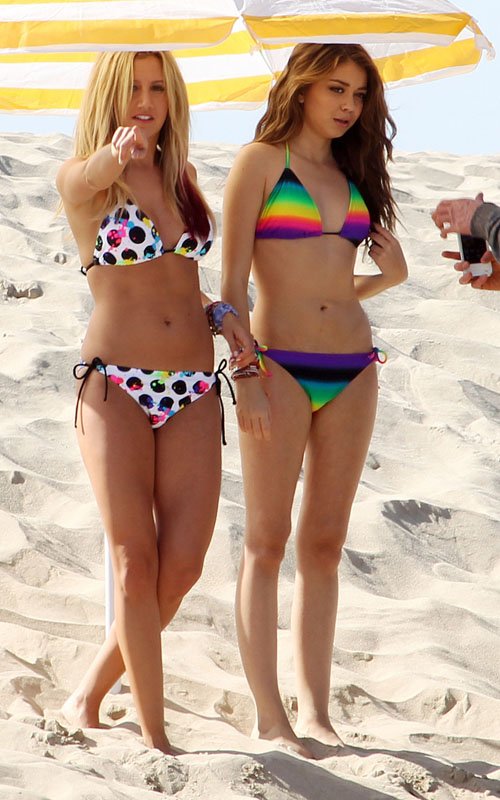 Ashley Tisdale and Sarah Hyland at Venice Beach