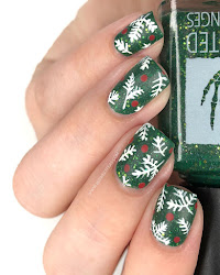 nail christmas pine nails sprig tree shiny finish would