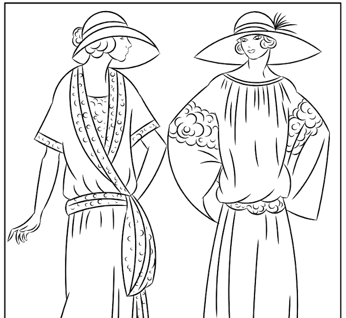 Nicole's Free Coloring Pages: VINTAGE FASHION * COLORING PAGE