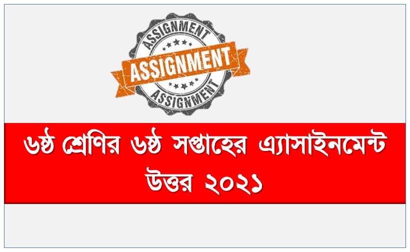 Class: 6 Assignment Answer 2021 (6th Week), 6 Class 6th Week Assignment Answer 2021