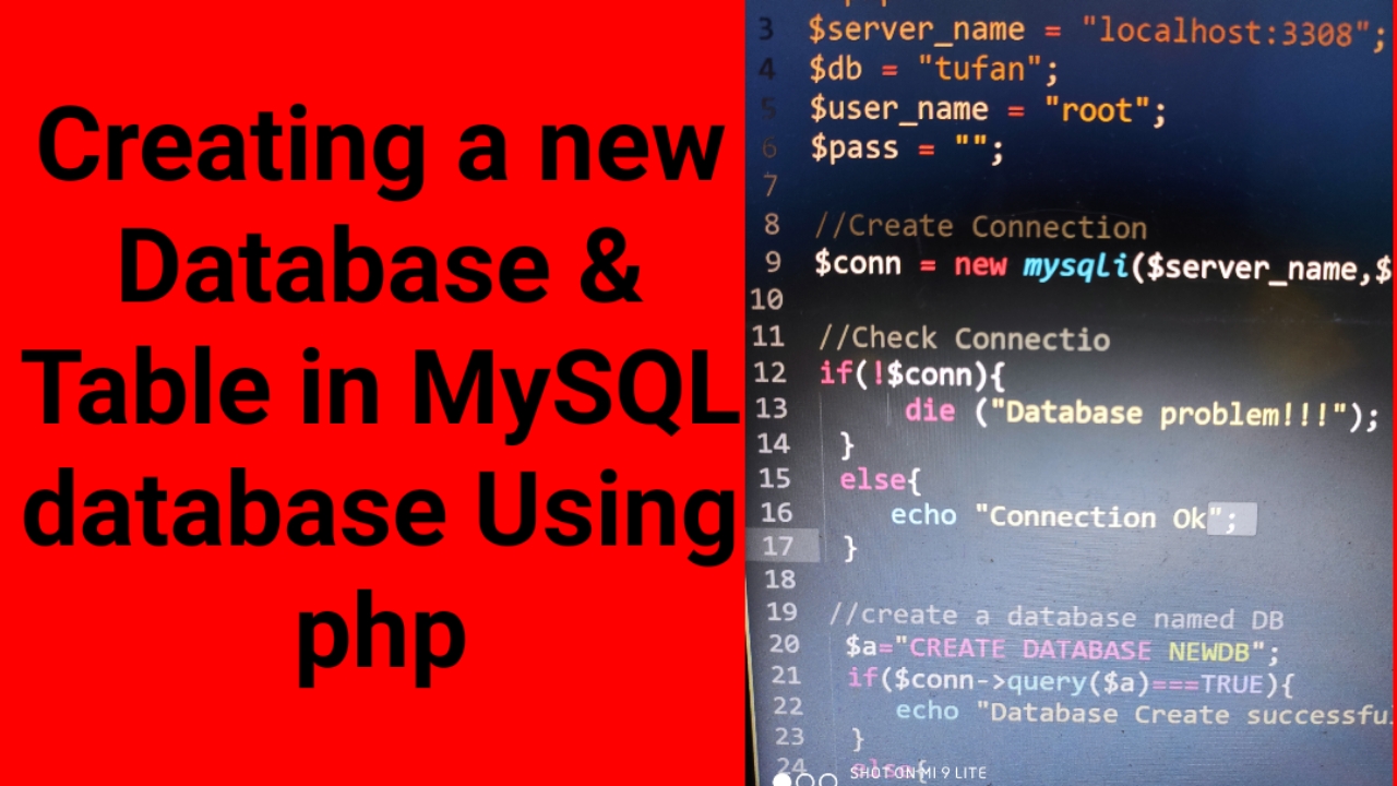 Creating a new database & Table in mysql Databases