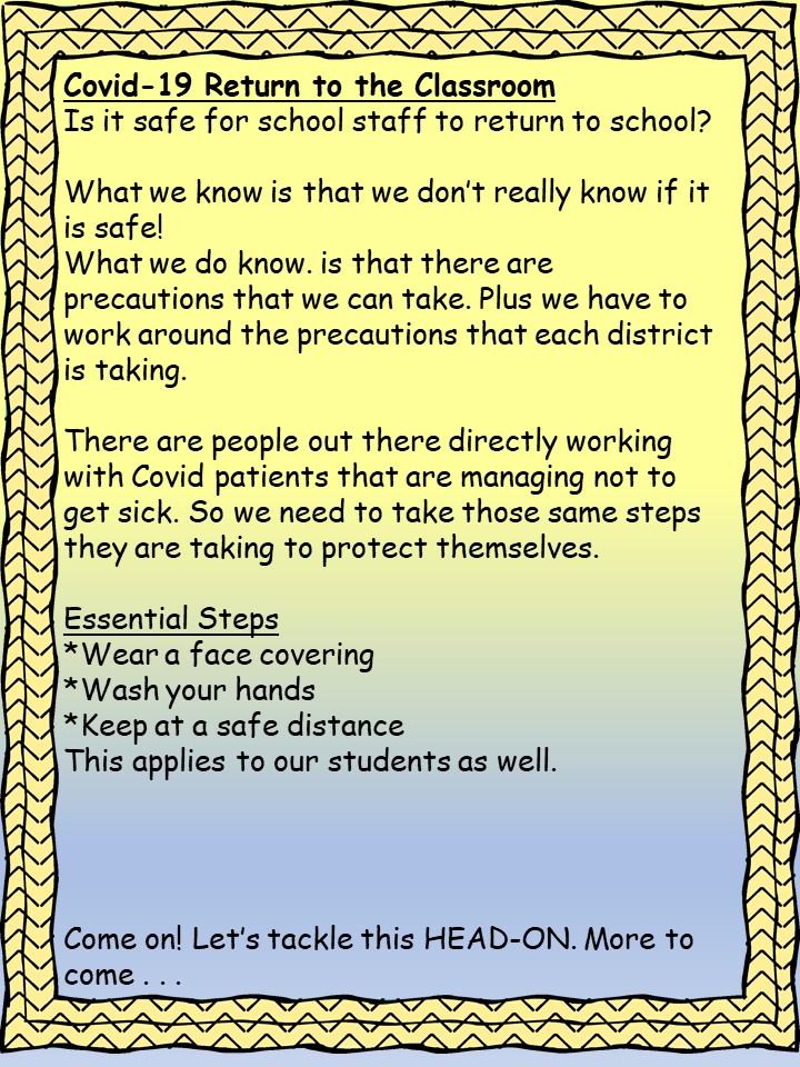 FROGGY ABOUT TEACHING Covid19 Teachers Returning to School