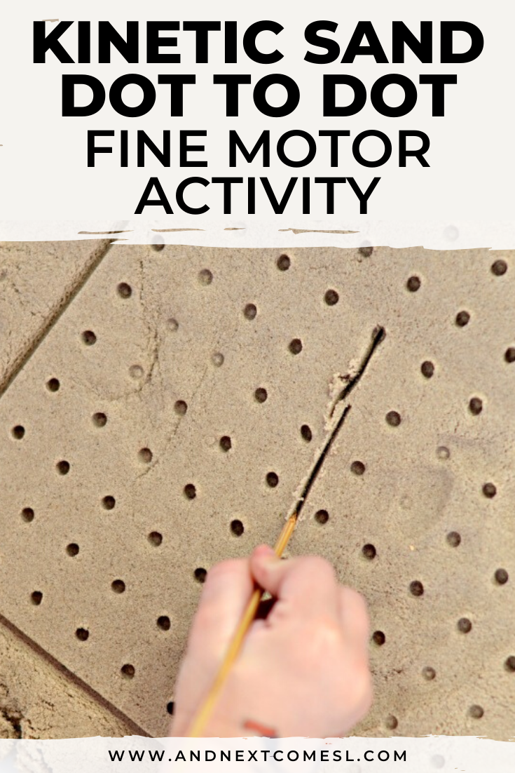 Fine motor kinetic sand activity idea for toddlers and preschoolers