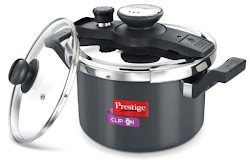 cooker pressure litres prestige charcoal lid aluminium pieces clip glass nonstick