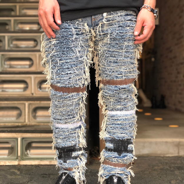 国内正規品 1017 ALYX 9SM blackmeans クラッシュ デニムパンツ 28