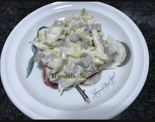 Ensalada De Endivias Jamón Y Queso Con Mayonesa 
