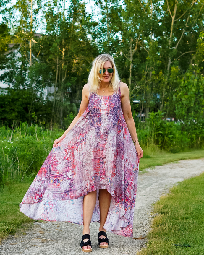 colorful boho maxi dress