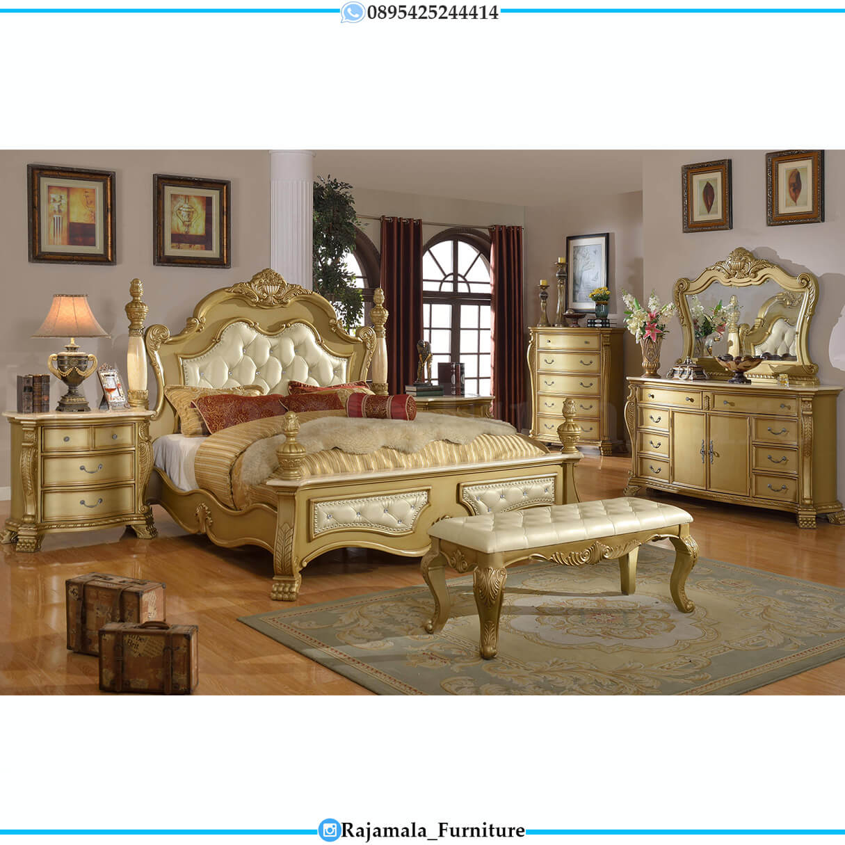 Set Tempat Tidur Mewah Luxury Classic Furniture Jepara RM-0450