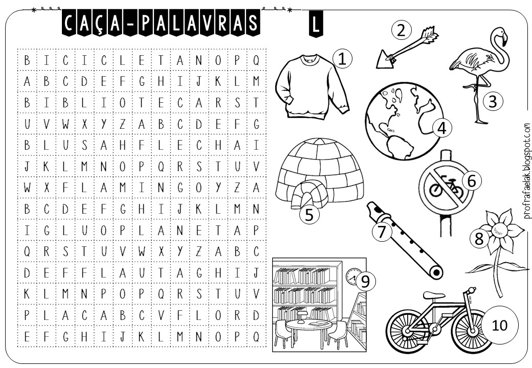 Caça palavras: jogo educativo