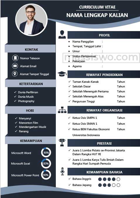 25+ Contoh CV Menarik Format Word Cepat Keterima Kerja - Massiswo.Com