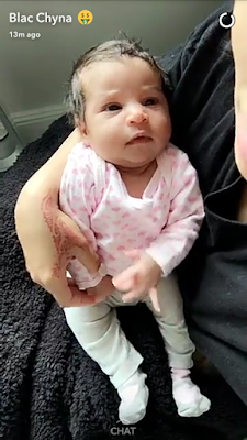 b Cute photos of Dream Kardashian as she turns one-month-old