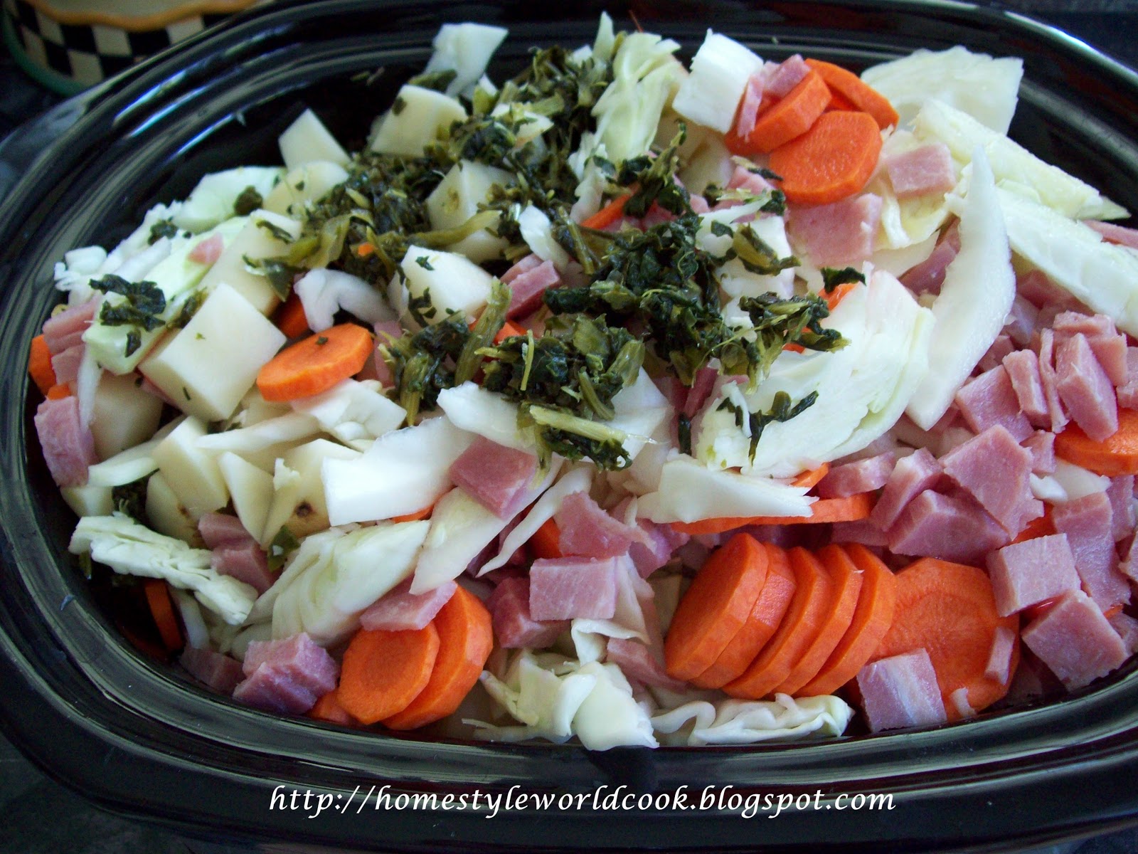 Homestyle Cooking Around The World Rustic Turnip Greens and Vegetables