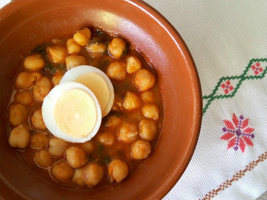 Receta fácil garbanzos con espinacas