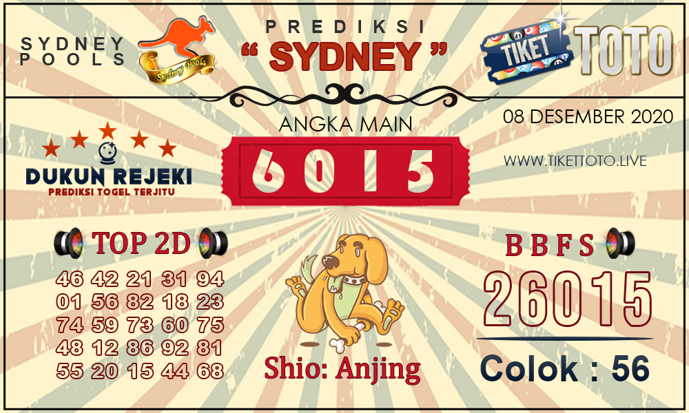 Prediksi Togel SYDNEY TIKETTOTO 08 DESEMBER 2020