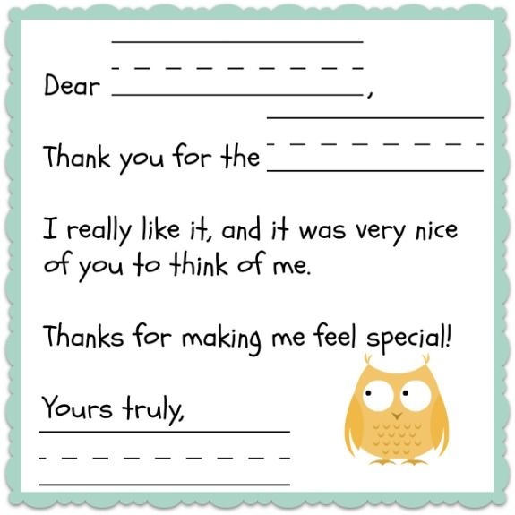 Thank You Letter Printable Free