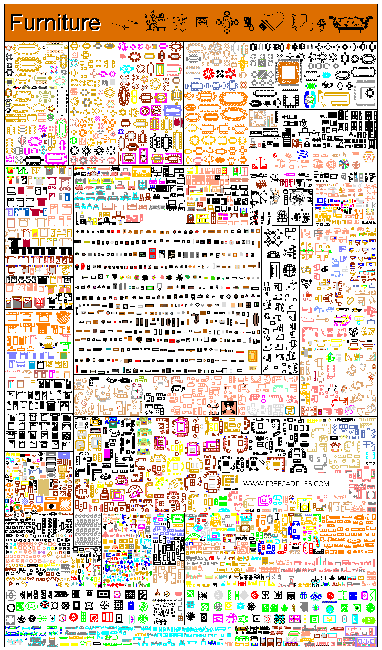 Full collection furniture blocks for AutoCad