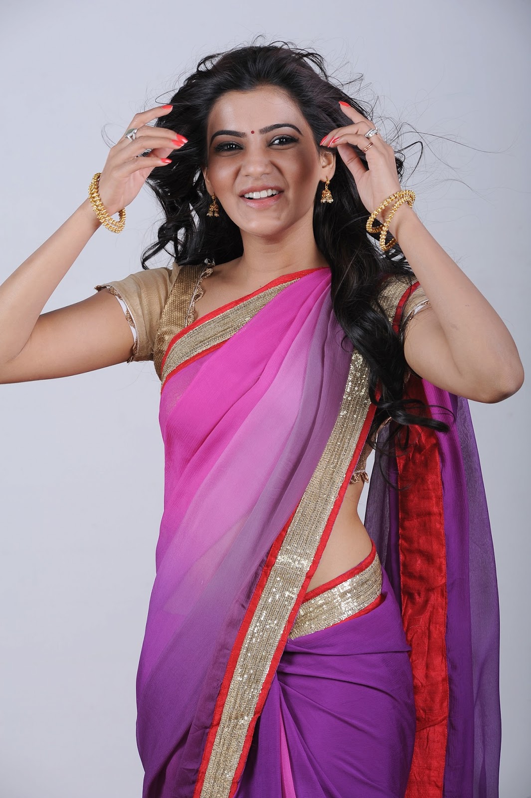 Samantha Ruth Prabhu In Pink Saree Hot Navel Hd Group Sex