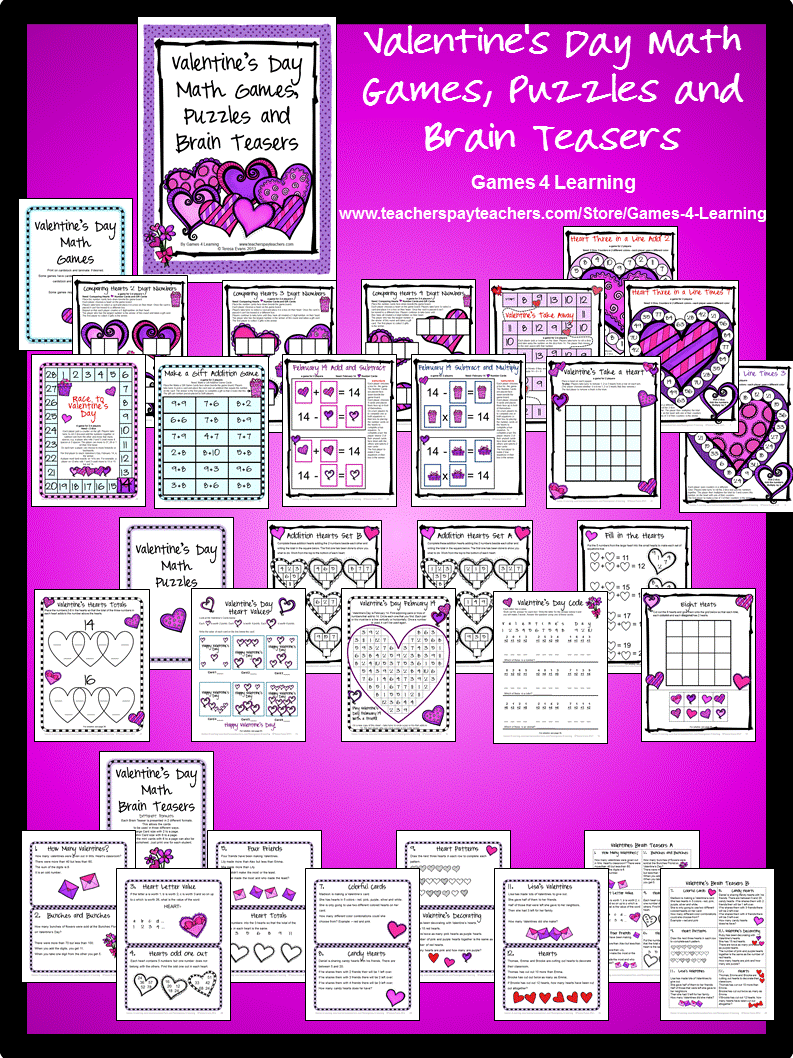 Fun Games 4 Learning: Valentine's Day Math Freebies