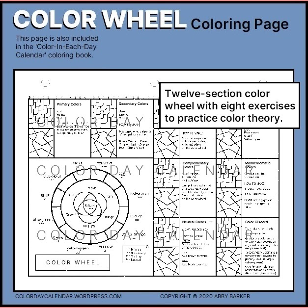Learn About Color in 10 Easy Lessons: Color Wheel Coloring Page - FREE