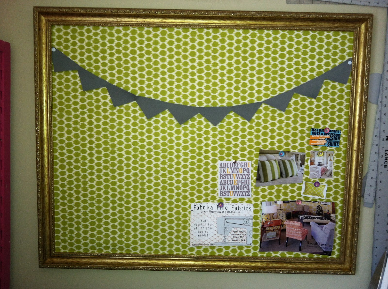 GraceAdkinsDesigns DIY framed and fabric covered bulletin board