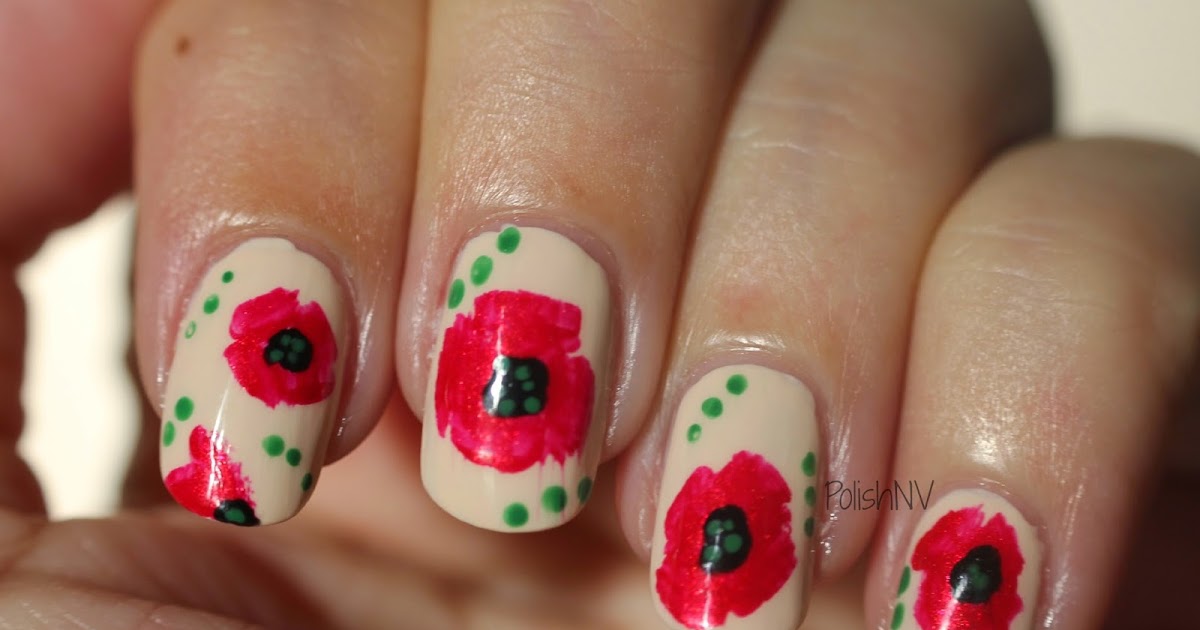 1. Red Poppy Nail Art Design - wide 7