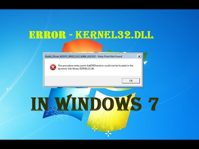 How to fixed dynamic link library Kernel32.dll Error | Windows 7