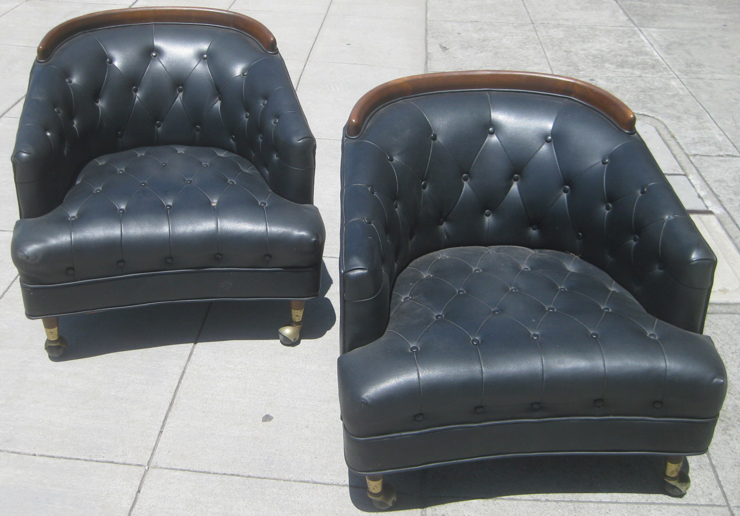 UHURU FURNITURE & COLLECTIBLES: SOLD Black Lounge Chairs - $70 each